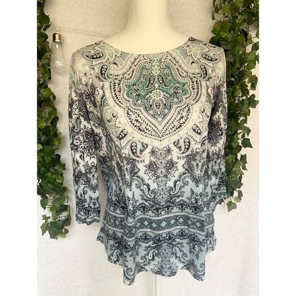 ONE WORLD Tops - One World Y2K Green Half Sleeve Top Women's Large